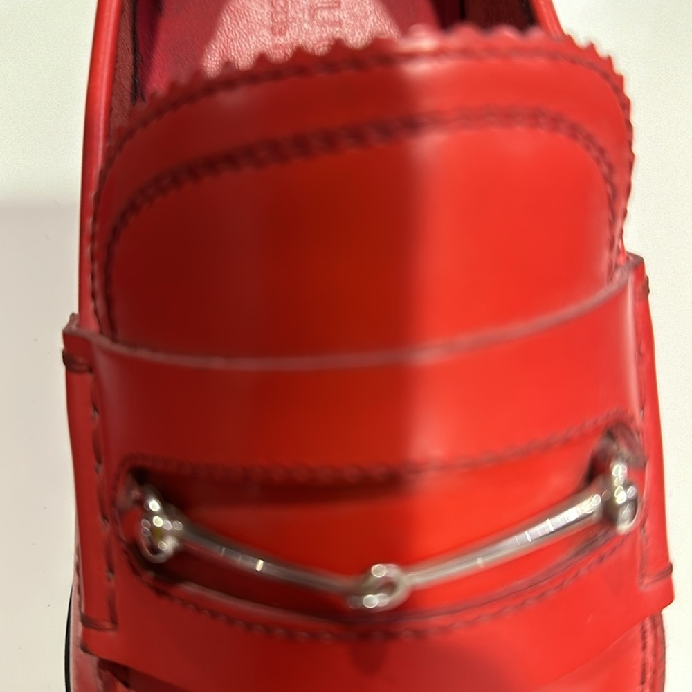 Gucci leather shoes in brilliant red 8.5 European 9.5 US size - Picture 6 of 6